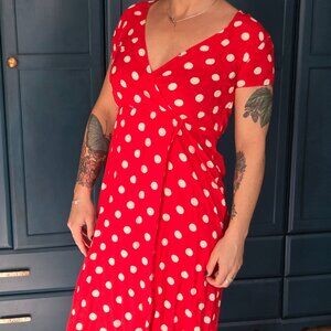 Vintage red wrap dress
